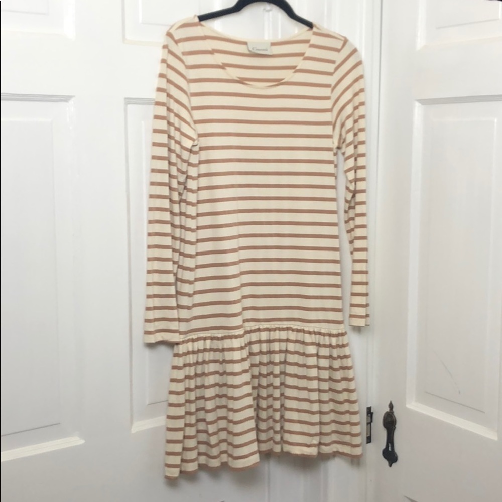 🤎🤎Cotton Stripe Ganni Day Dress Long sleev…